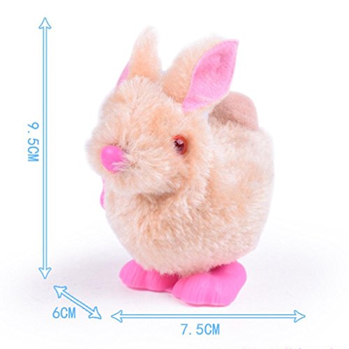 Leewa Gift ! Pluh Bunny Toys Infant Child Stuffed Toys Hopping Wind Up Collect Easter Gift (9x6x7CM, Rabbit Toy-Random Color)