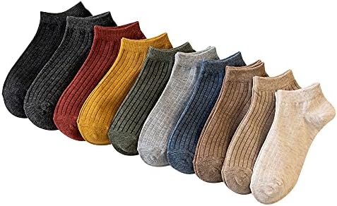 Eimigo 靴下 レディース くるぶしソックス カジュアル マルチカラー 通気吸汗 10足セット 23 26 5cm 男女兼用