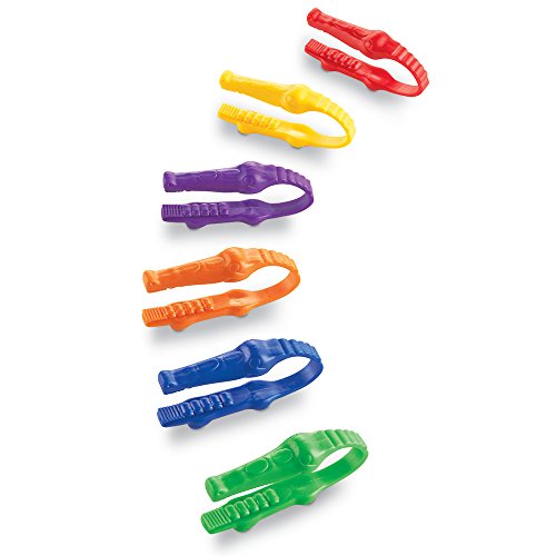 Learning Resources Gator Grabber Tweezers, Various Colors, Set of 12