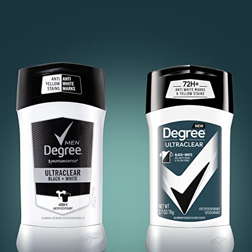 DEGREE MEN ULTRACLEAR ANTIPERSPIRANT DEODORANT BLACK+WHITE 2 COUNT 72-HOUR SWEAT & ODOR PROTECTION ANTIPERSPIRANT FOR MEN WITH MOTIONSENSE TECHNOLOGY 2.7 OZ