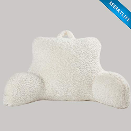 MERRYLIFE Backrest Pillow with Arms Reading Pillow for Adult,Teens, and Kids. (Standard，Ivory) - Thumbnail 4