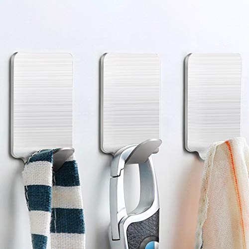 Ankola Vacuum Adhesive Hooks 2-32 pcs Strong Self Adhesive Stainless Steel Hooks Hanger for Shower Keys Bags Bathroom Kitchen (Silver/16 pc)