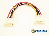 4 Pin Molex Male to a 4 Pin Molex Male Power Cable 6in