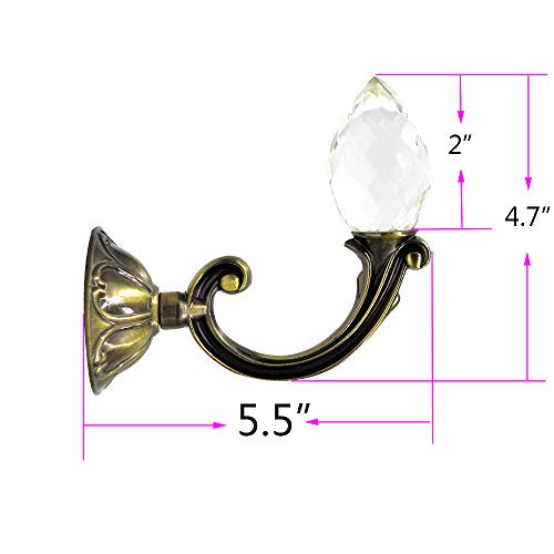 Ailejia Glass Crystal Curtain Holdbacks Tassel Curtain Tieback Zinc Alloy Decorative Drapery Holdback 2pcs 5.5â€œ (Bronze)