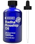Radha Beauty Rosehip Oil 4 oz - 100% Pure Cold Pressed Certified Organic