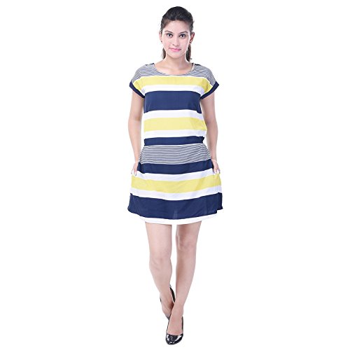 saarvi fashion beautiful poly crepe printed yellow dress
