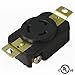 POWERTRONICS CONNECTIONS(TM) NEMA L5-20R Locking Receptacle 120V, 20A Black Electrical Outlet Receptacle