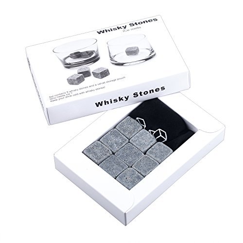 9PC Whiskey Stones Quality Granite Dry Ice On The Rocks Novelty Gift Stocking Filler TRIXES