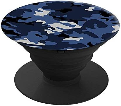 hundum-Collapsible Expanding Stand and Grip for Smartphones and Tablets-blue camo-uflage black