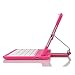 Luxmo Aluminum 360 Swivel Rotating Stand Case Cover Built-in Bluetooth Keyboard for Ipad Mini & iPad Mini with Retina Display Hot Pink
