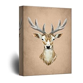 Watercolor Style Deer with Antlers