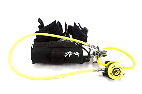 DXDiver Weigh Integrated Nylon Belt SPG Gauge Regulator Fill Adapter Pony Setup Spare Air Scuba Dive Egressor Rapid Entry Rescue Clean Boat Propeller Lobstering (13 cu ft, Button Gauge)