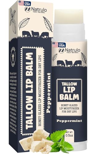 Beef Tallow Lip Balm – Natural Tallow & Beeswax Chapstick for Men & Women at Amazon