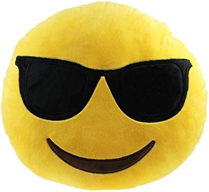 Car Home Office Accessory Emoji Smiley Sweating Cushion Pillow Toy Gift (H)