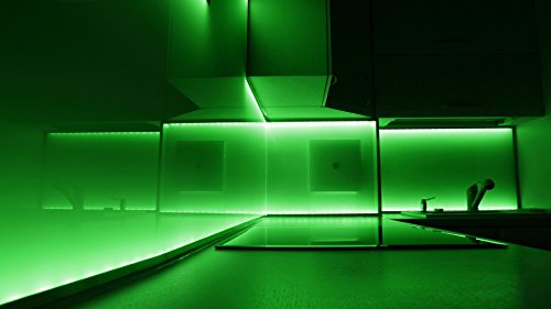Green LED Flexible Strip Lights 300LEDs 16.4Ft(5M) DC12V SMD5050 2Pin Dimmable Waterproof Super Bright Tape Lighting for DIY Indoor Outdoor Game Room Home theater Decoration