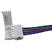 SoundOriginal LED 5050 RGB Strip Light Connector - Strip to Power Adaptor - 5050 to Transformer DC Jack - 4 Conductor 10mm Wide 5050 RGB Multicolor Free Welding Connector Cable 6inch (5pcs/Pack)