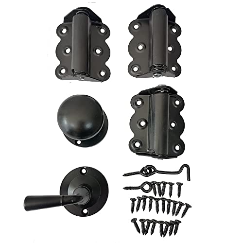 Kimberly Bay Screen Door Hardware Kit with Self-Closing Hinges, Black