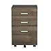 DEVAISE 3 Drawer Wood Mobile File Cabinet, Rolling Filing Cabinet for Letter/A4 Size, Gray Oak