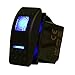 Amarine Made 12v 20A Rocker Switch Waterproof On-Off-On 2 Position Switch Boat Marine DPDT 7 Pin with 2 Led Lights (Blue)