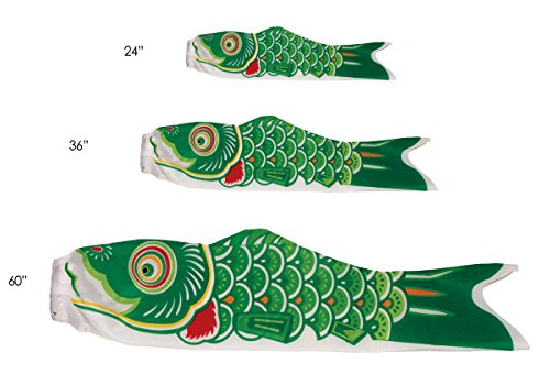In the Breeze Koi Fish Windsock, 60-Inch, Green