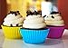 July Sky Silicone Cupcake liners - Non-Stick Reusable Silicone Baking Cups - Mini Muffins Molds (24 Pack,D 2.75in) Multicolored