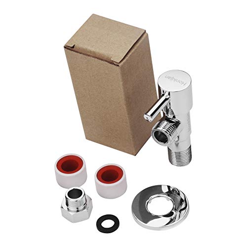 Honkijan 1/4 Turn Angle Valve Environmental Protection Copper Thickening G1/2 Turn G3/8 Chrome Angle Stop Valve Home Improvement