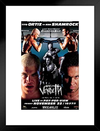 Pyramid America 公式 Ufc 40 Tito Ortiz Vs ケン シャムロック スポーツ マット付きフレーム入りポスター x26インチ