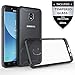Samsung Galaxy J3 2018/J3 Achieve/J3 Star/Express Prime 3/Amp Prime 3/Sol 3/J3 V 3rd Gen/J3 Orbit Case With Tempered Glass Screen Protector,IDEA LINE Bumper Premium Clear Slim Fit-Black