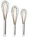 Silicone Whisk Set - Non-Scratch Set of 3 - Mini & Small Sizes - Stainless Steel Whisk - Cookware Wisking Tool