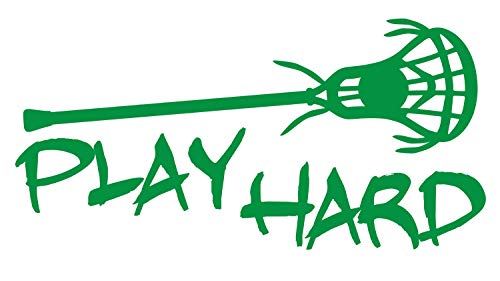 UR Impressions KGrn Play Hard Lacrosse Decal Vinyl Sticker Graphics Car Truck SUV Van Wall Window Laptop|Kelly Green|7.5 x 3.6 Inch|URI131-KG - Thumbnail 4