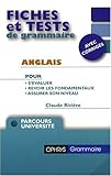 Fiches et tests de grammaire Anglais : Avec corrigés by 