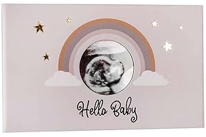 MY BABY'S HEARTBEAT BEAR MBHB Ultrasound & Pregnancy Photo Album, 4x6" Picture Album Holds 100 Baby Memories, Perfect Keepsake Scrapbook, Durable Large Design Pictures, Ideal Baby Albums Scrap Book for Photos, Gray