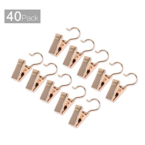 Ya Jin 40-Pieces Metal Plating Clip Clamps for Curtain Drapery, Photos, Home Hanging Accessories Gold - Thumbnail 3
