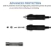 YAKER 3-Socket Cigarette Lighter Power Adapter, 2-Port 12/24V DC Cigarette Lighter Splitter Outlet Power Plug with Car Charger for iPhone iPhone7s/7/7 Plus,iPad, Samsung Galaxy