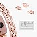 Surace Compatible for Fitbit Versa 2 Bands for Women Bracelet Metal Strap with Diamond Replacement for Fitbit Versa Bands Compatible for Fitbit Versa Band Versa Lite Bands Smart Watch, Rose Gold