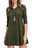 Creti Womens Fashion Casual Long Sleeve T-Shirt Dress Tunic Dress