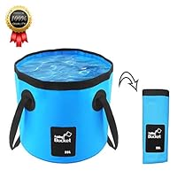 BeeTwo Portable Collapsible Bucket Compact 20L Outdoor Wash Basin Foldable Water Bucket Containe for Travelling Camping Hiking Fishing Washing (Blue)