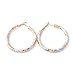 Followmoon 18K Gold Plated Two-Tone Women's Hoop Earrings