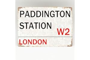 Paddington Station Metal Sign London Street Novelty Retro Wall Plaque Vintage Outdoor Decoration 8x12 inch