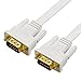 DTECH Slim Flat 33 Feet VGA Cable Male to Male Computer Monitor Cord High Resolution 1080p - White - 10m