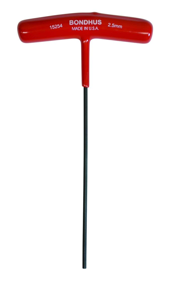 BONDHUS, 2MM T-Handle HEX Driver 6", 2MM, 15252