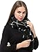 Long Fashion Plaid Wrap Scarves for Women Winter Soft Scarf Black and White