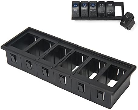 SinoAuto Rocker Switch Panel Holder Housing Kit for 5 PIN ON/OFF Rocker Switch,Set of 6Pcs