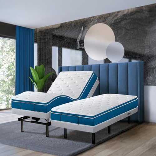 Photo 1 of Irvine Home Collection Premium Split King Adjustable Bed Base with 12 Inch Gel Memory Foam Mattress