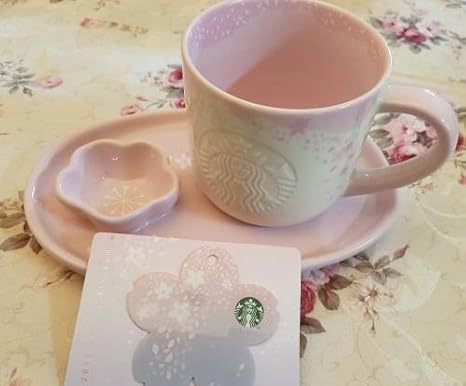 Amazon Co Jp 韓国スターバックス 17年 チェリーブロッサム マグカップ 237ml プレート スタバカード 3点セット 並行輸入品 ホーム キッチン
