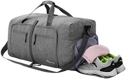 Duffel Bag 60L Packable Duffle Bag with Shoes Compartment Unisex Grey Travel Bag Water-Resistant Duffle Bag 3 Duffel Bag 60L Packable Duffle Bag with Shoes Compartment Unisex Grey Travel Bag Water-Resistant Duffle Bag
