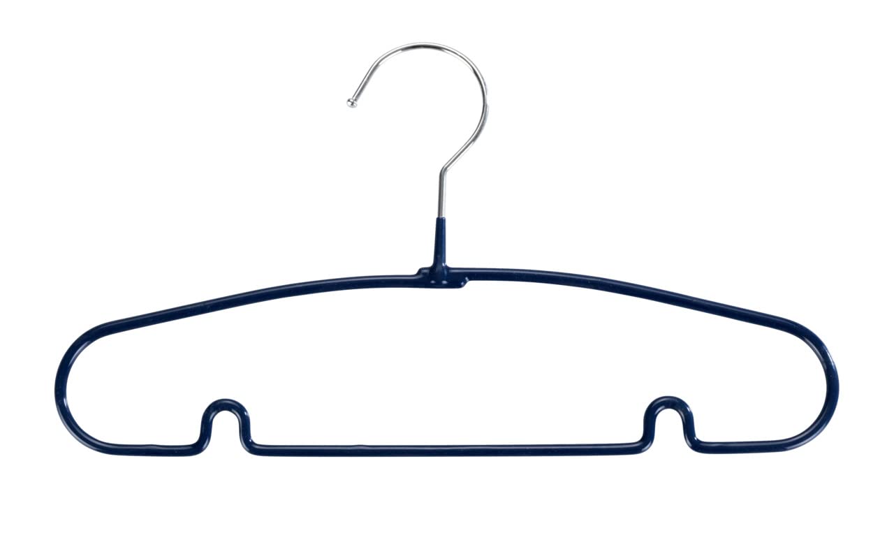 WENKO Tiny Childrens Clothes Hangers Set of 3 Non-Slip Coating Chrome Metal Shiny Silver x 30 x 16 cm