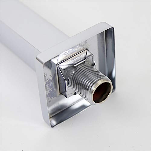 Weirun Bathroom 1/2 NPT All Brass 6-Inch Square Straight Shower Arm with Flange for Fixed Shower Head Ceiling Mount,Chrome