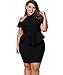LALAGEN Women's Plus Size Cold Shoulder Peplum Dress Bodycon Party Dress