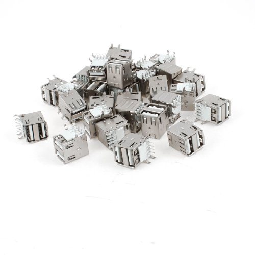 uxcell Dual USB Type A Right Angle DIP 8-Pin Female